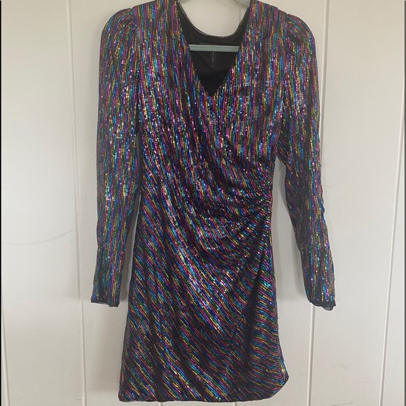 bcbg rainbow sequin dress bcbgmaxazria cocktail dress rainbow sequin sz